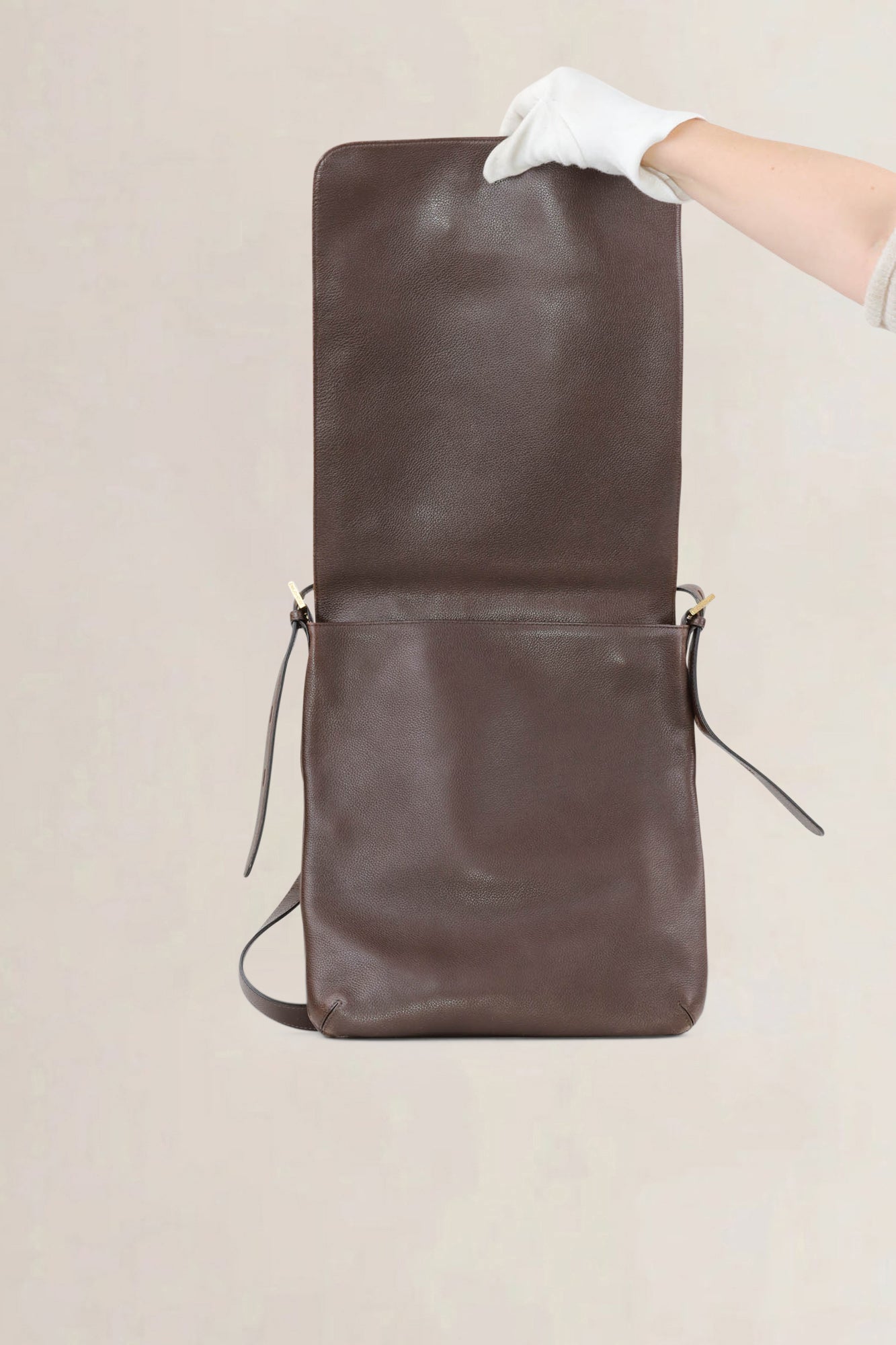 Delvaux Brown Le Louise Baudrier Shoulder Bag