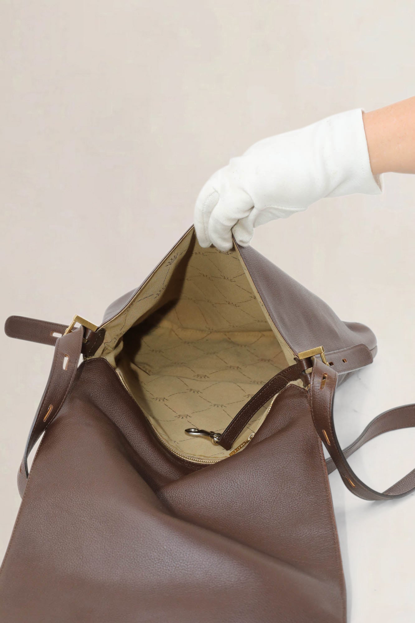 Delvaux Brown Le Louise Baudrier Shoulder Bag