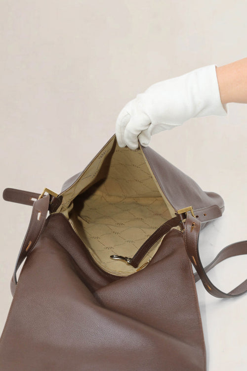 Delvaux Brown Le Louise Baudrier Shoulder Bag