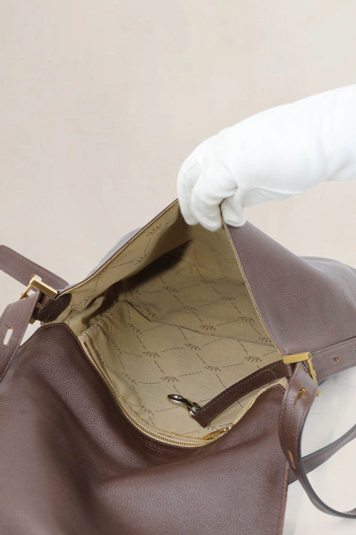 Delvaux Brown Le Louise Baudrier Shoulder Bag