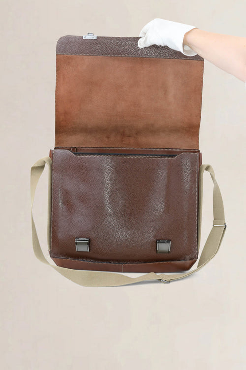 Deux de Delvaux Brown Messenger Bag