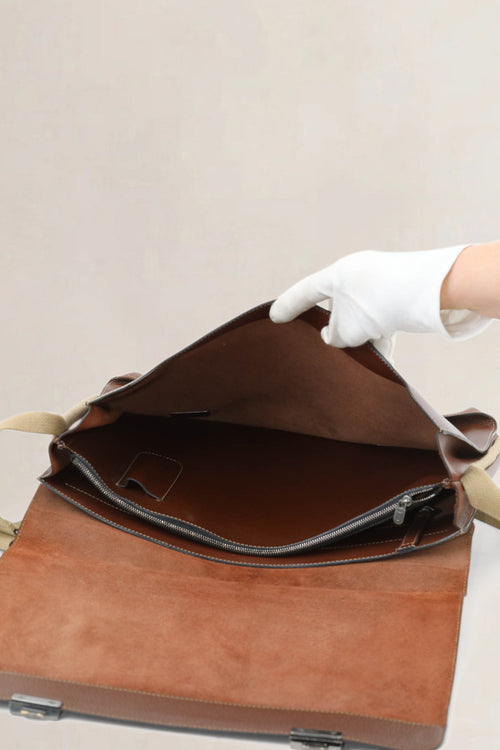 Deux de Delvaux Brown Messenger Bag