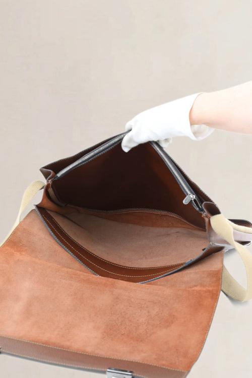 Deux de Delvaux Brown Messenger Bag