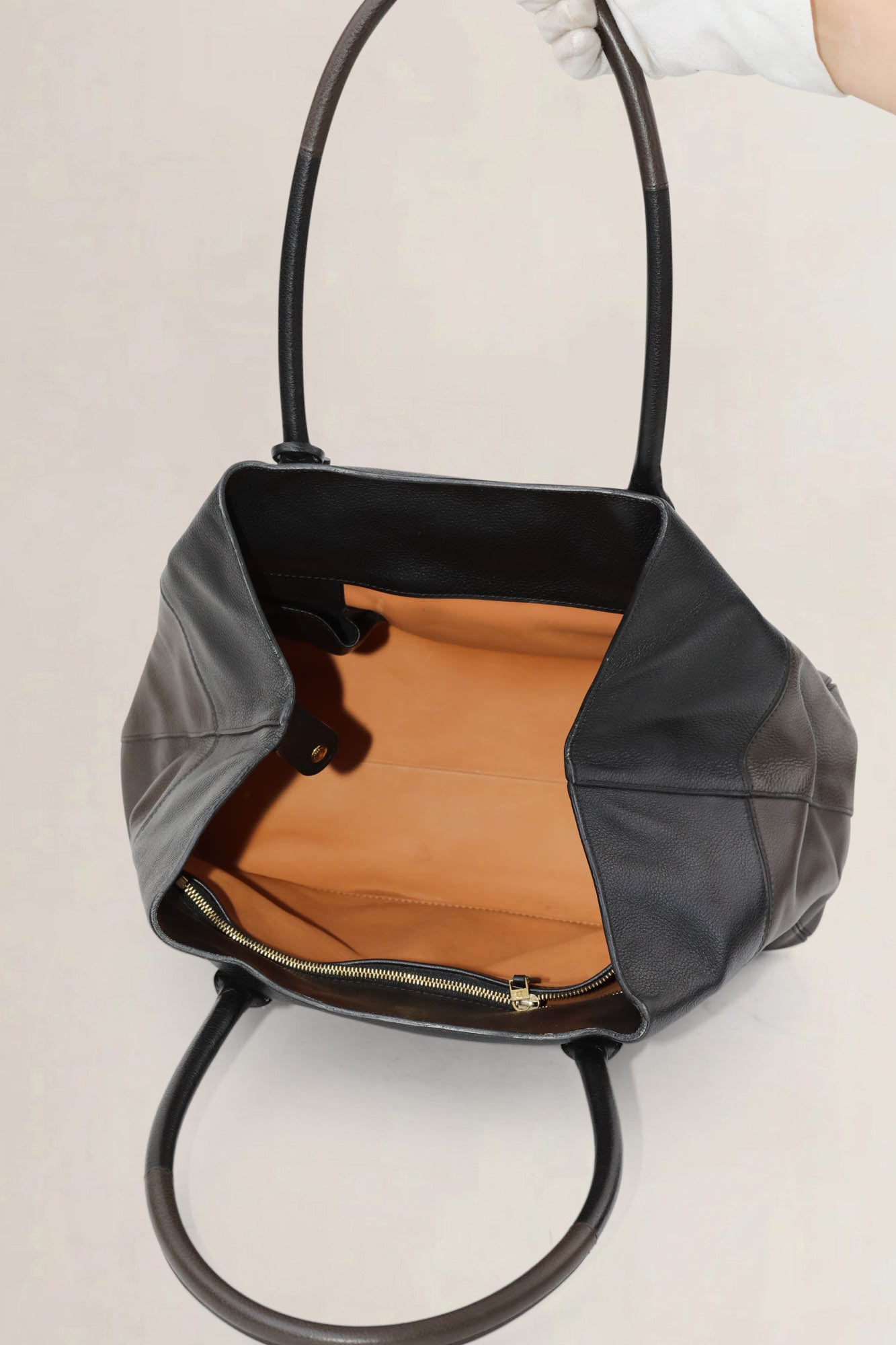 Delvaux Brown/Black Trompe L’Oeuil Shoulder Bag