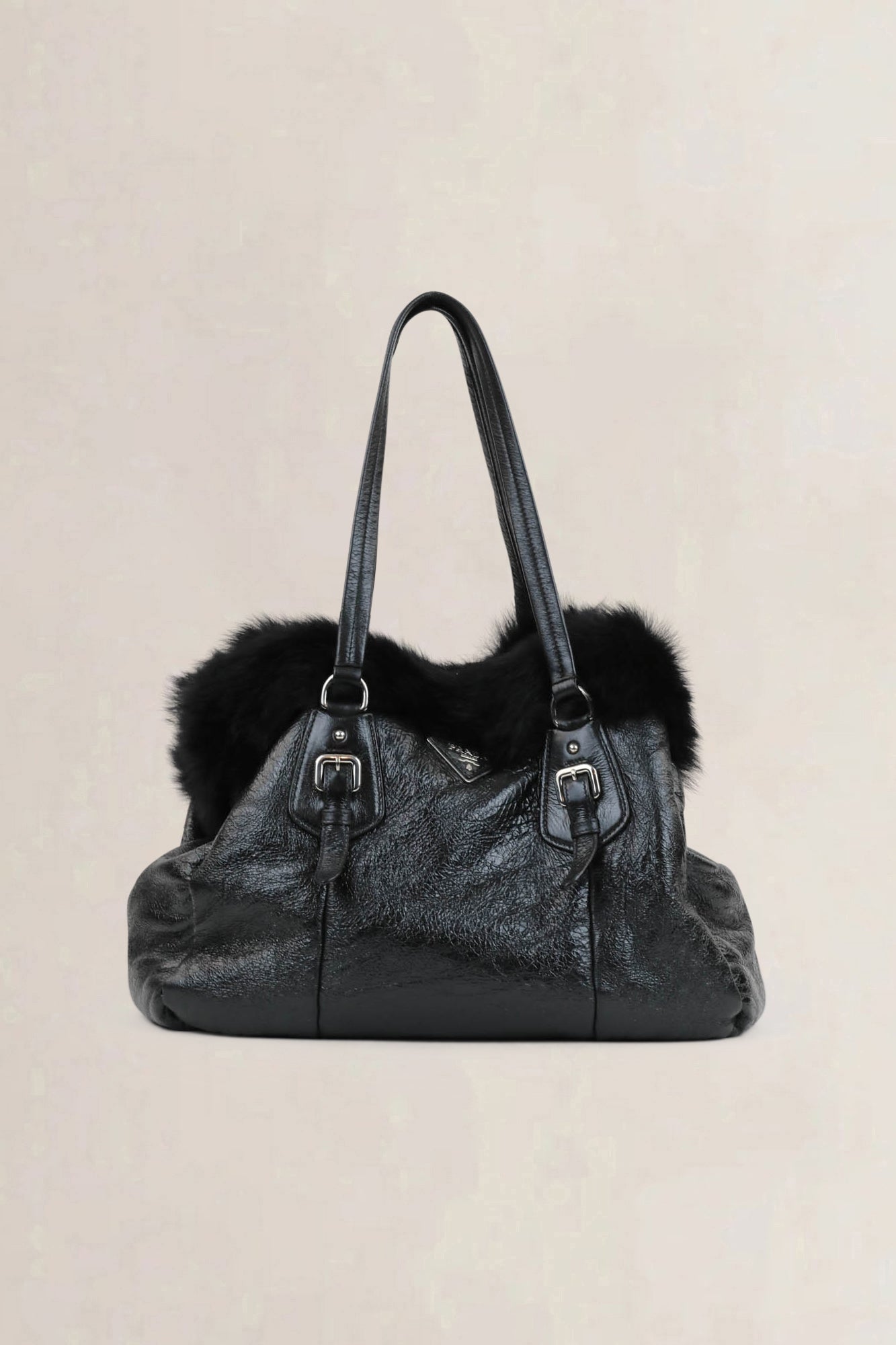 Prada Black Patent Leather Shoulder Bag