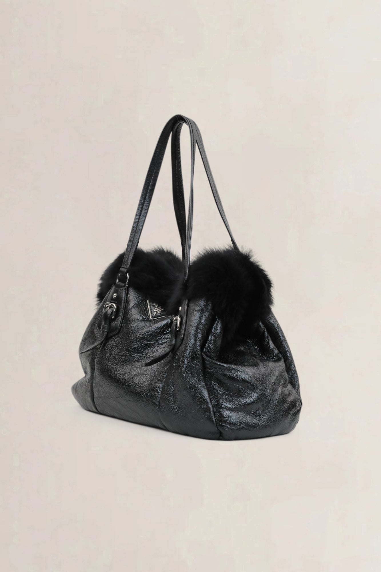 Prada Black Patent Leather Shoulder Bag