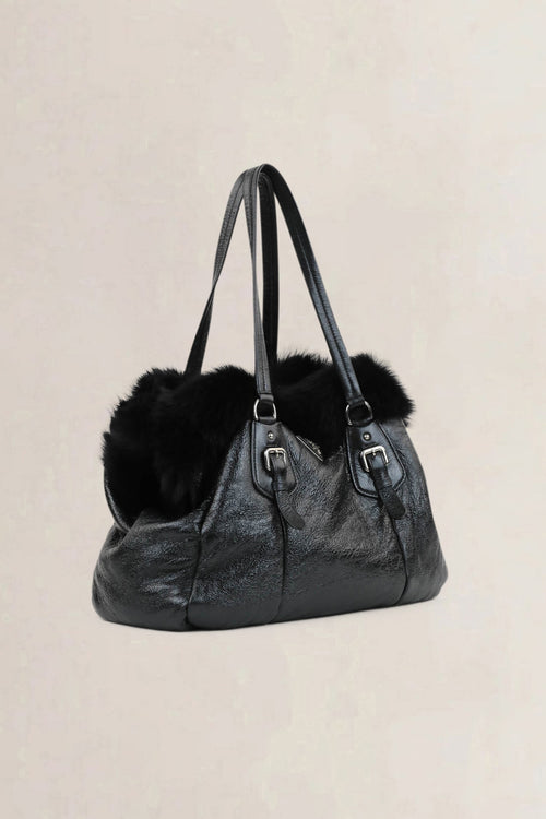 Prada Black Patent Leather Shoulder Bag