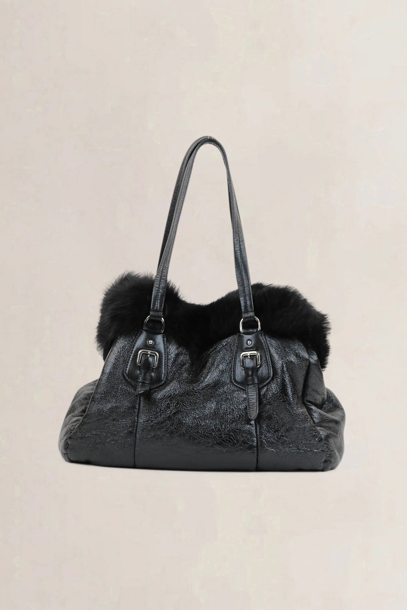 Prada Black Patent Leather Shoulder Bag