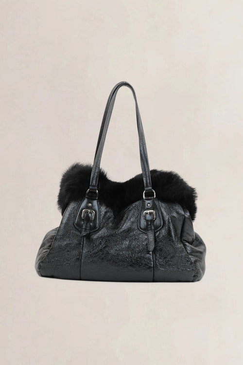 Prada Black Patent Leather Shoulder Bag