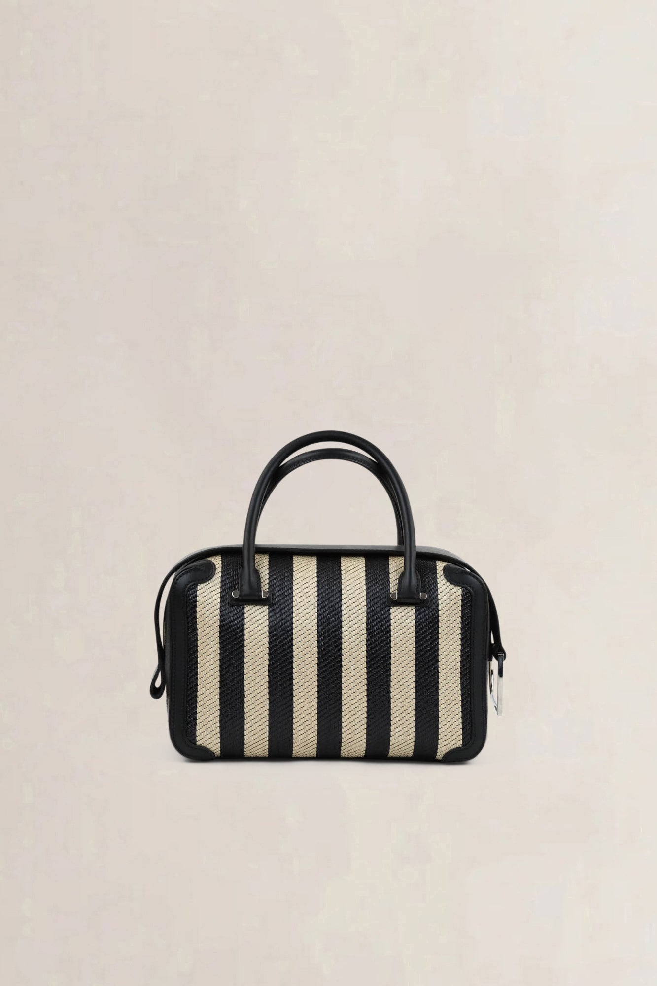 Delvaux Two-Tone Leather-Trimmed Stripe Raffia Coolbox MM Crossbody Bag