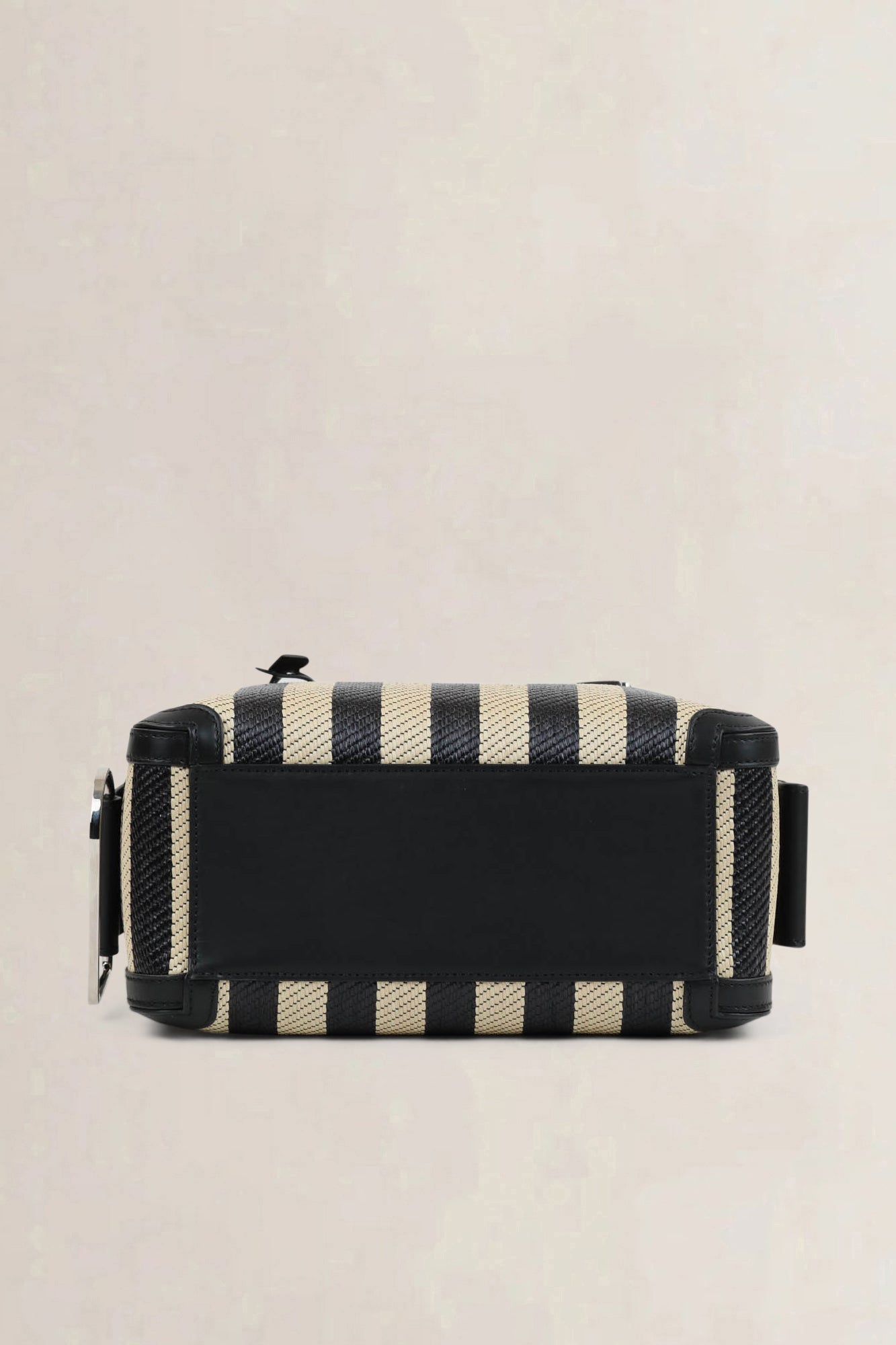 Delvaux Two-Tone Leather-Trimmed Stripe Raffia Coolbox MM Crossbody Bag
