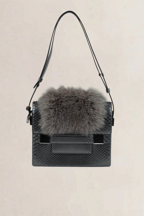 Delvaux Madame Python/Fox Crossbody Bag