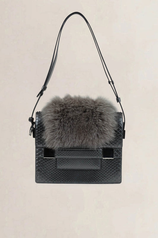Delvaux Madame Python/Fox Crossbody Bag