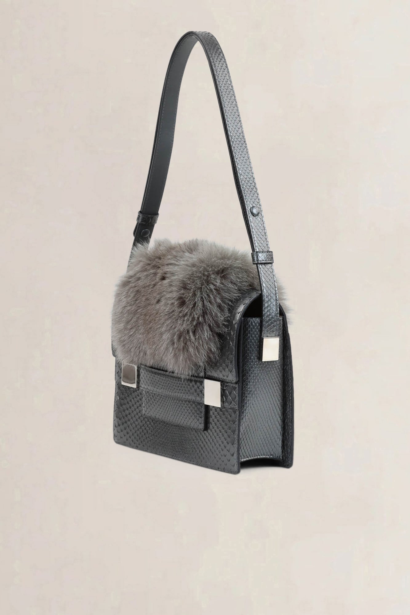 Delvaux Madame Python/Fox Crossbody Bag