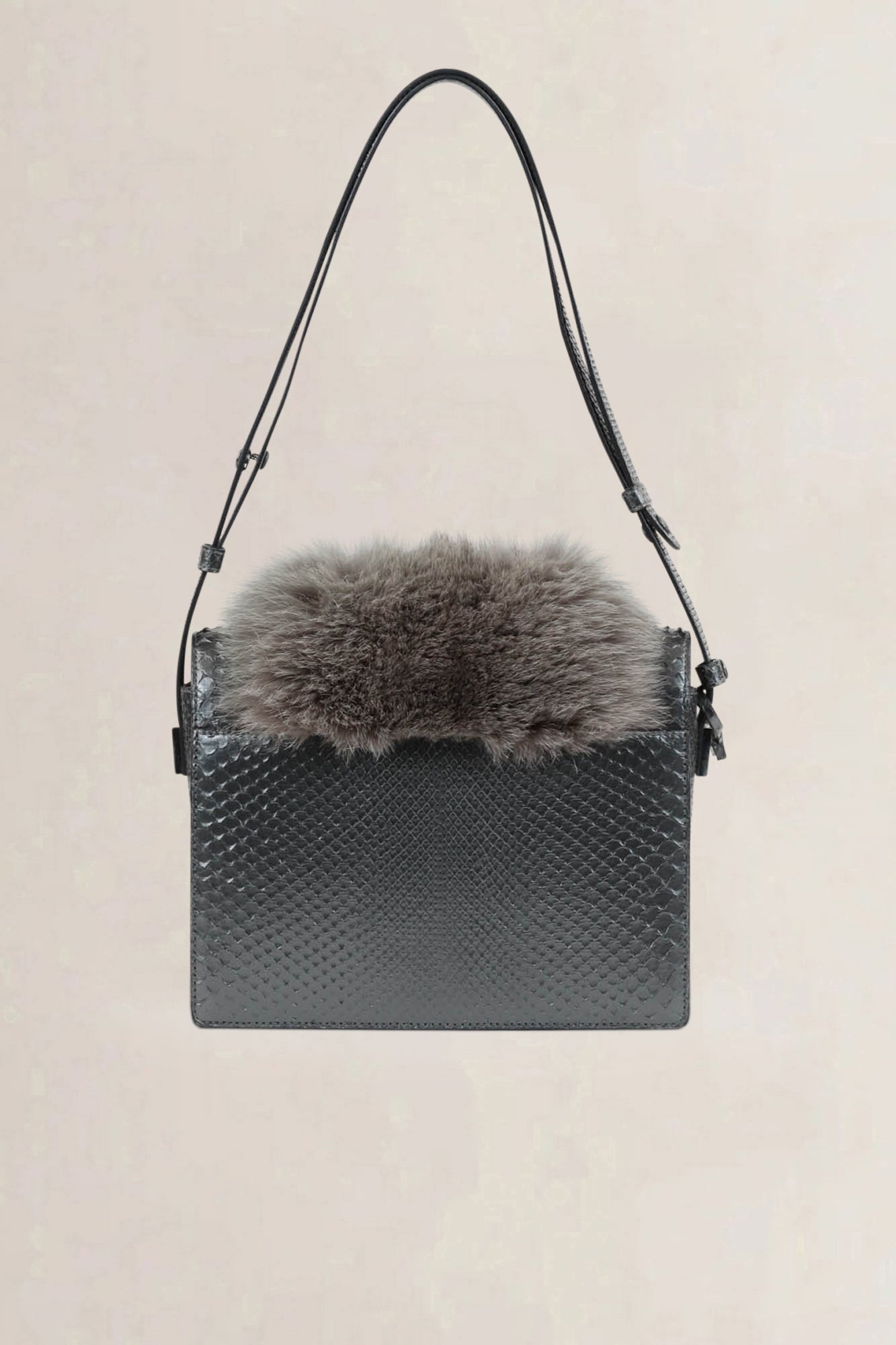 Delvaux Madame Python/Fox Crossbody Bag