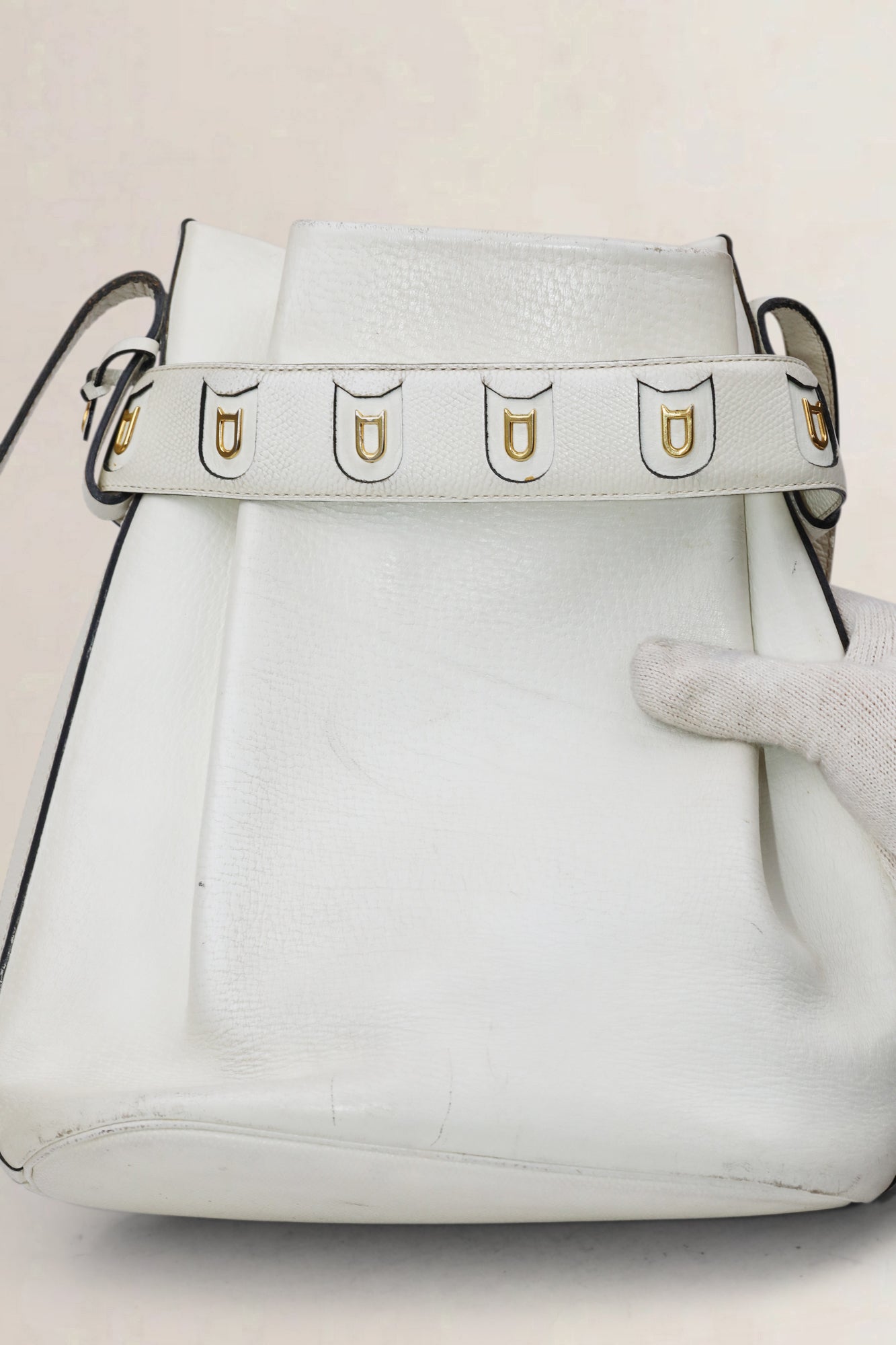 Delvaux Witte Calicot PM Crossbody Tas