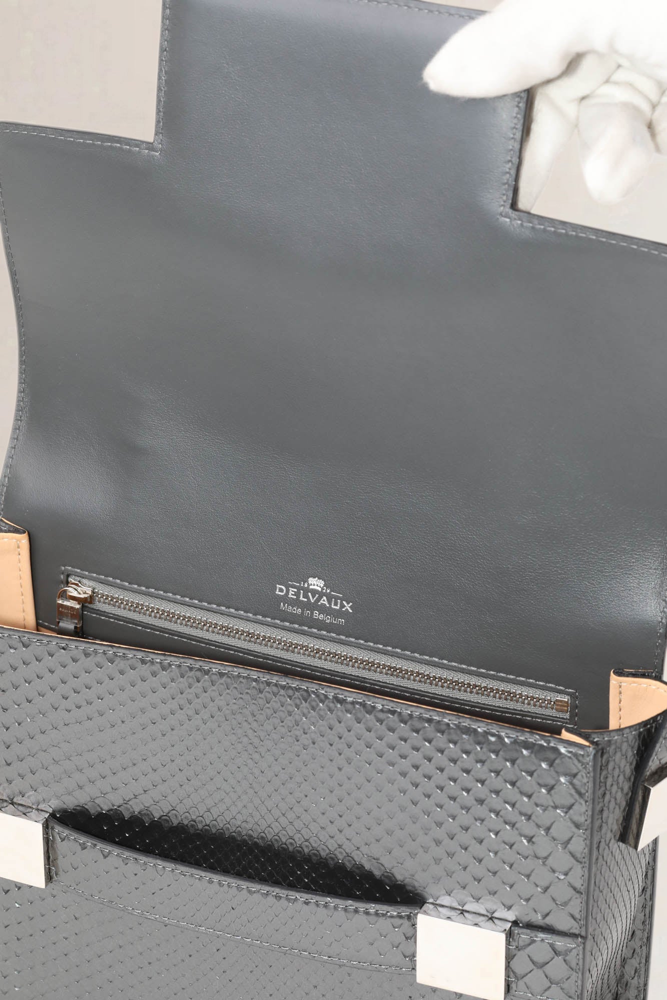 Delvaux Madame Python/Fox Crossbody Bag