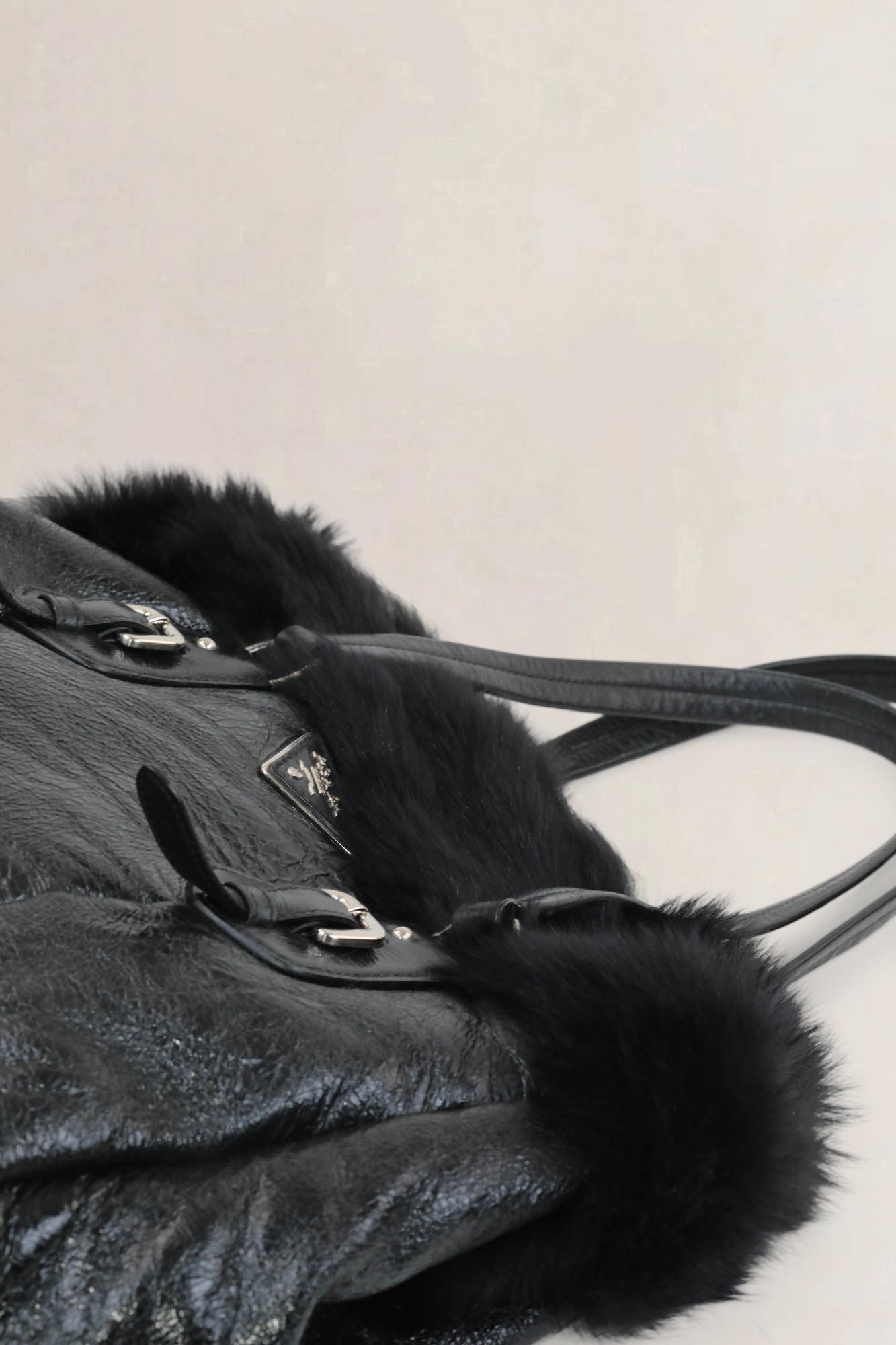 Prada Black Patent Leather Shoulder Bag