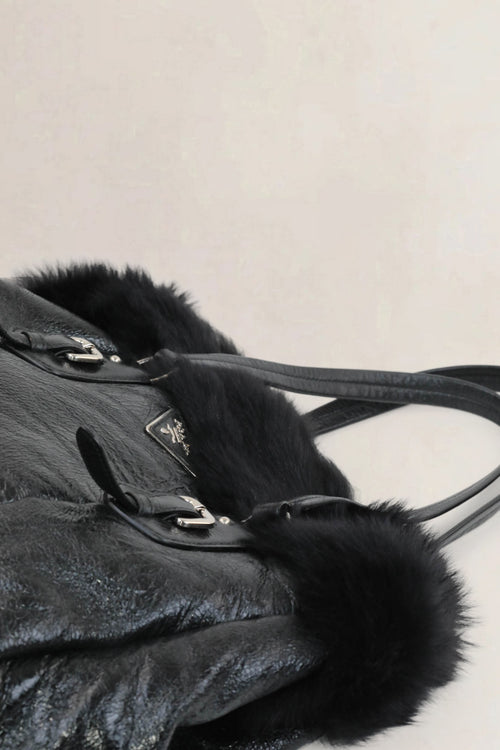 Prada Black Patent Leather Shoulder Bag