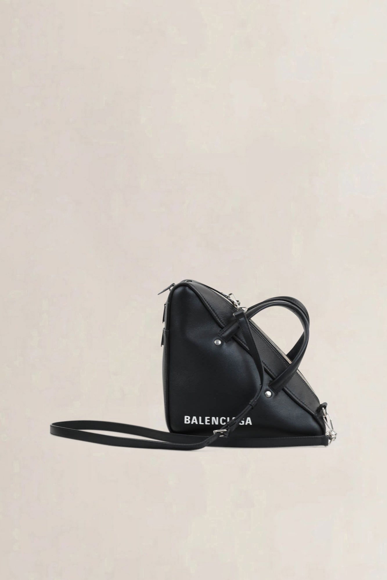Balenciaga Black Duffle Triangle Crossbody Bag