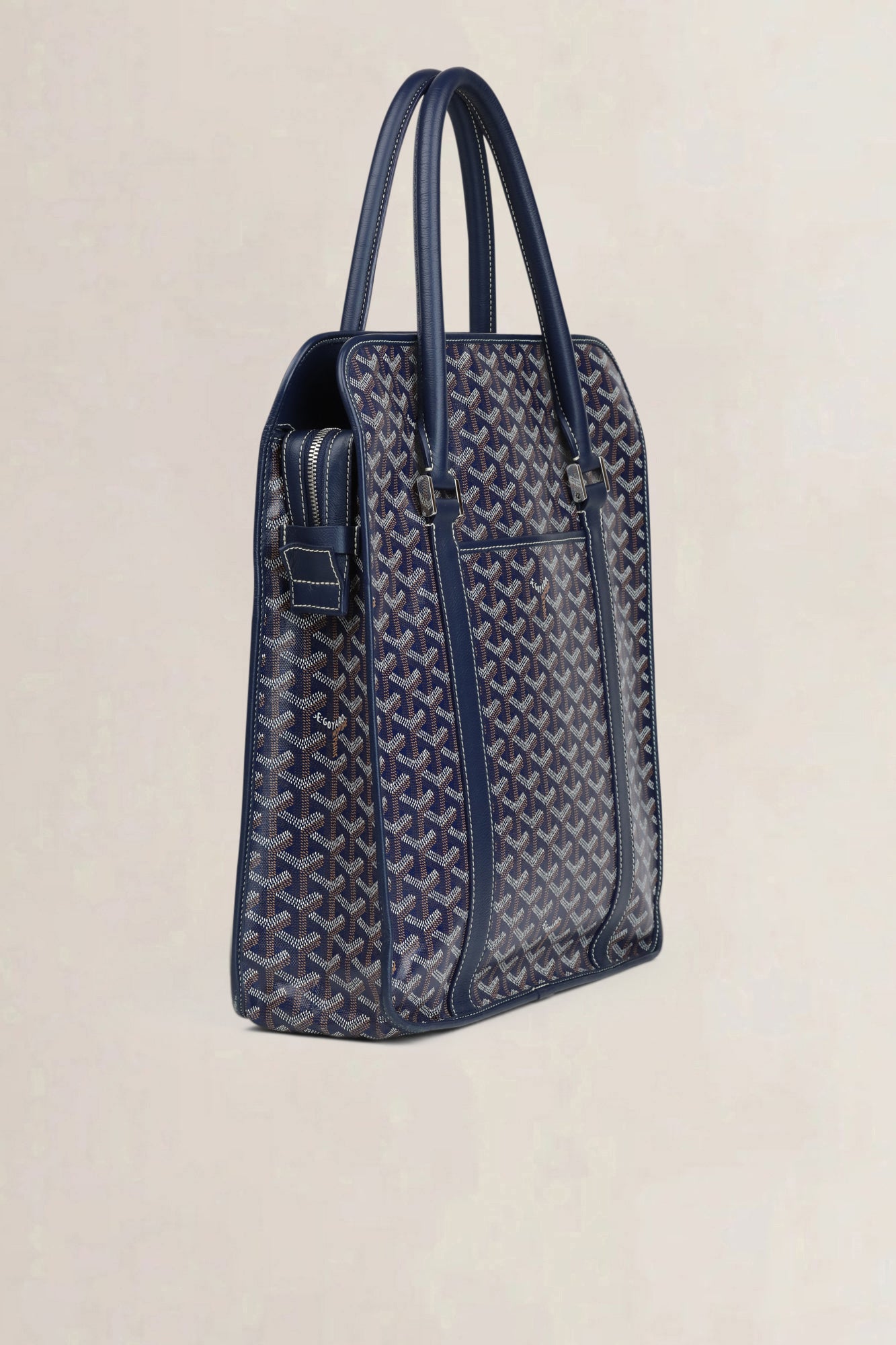 Goyard Navy Blue Bourgogne Top Handle Bag