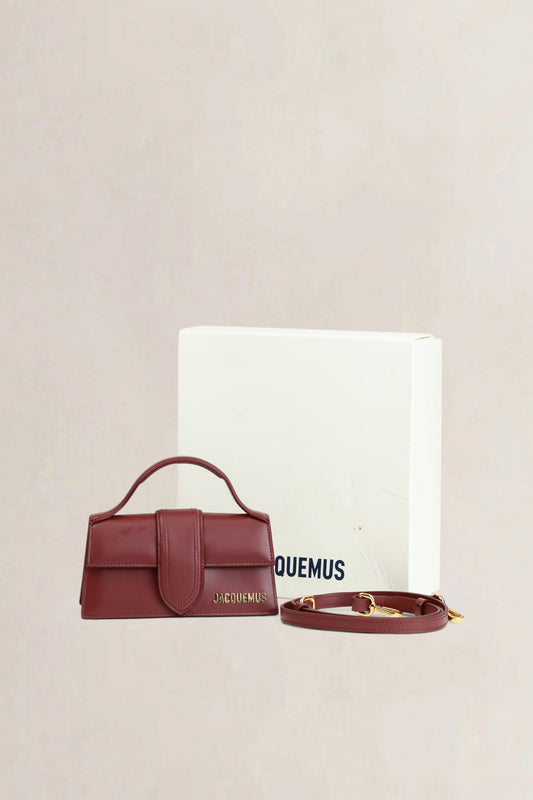 Jacquemus Burgundy Le Bambino Mini Crossbody Bag