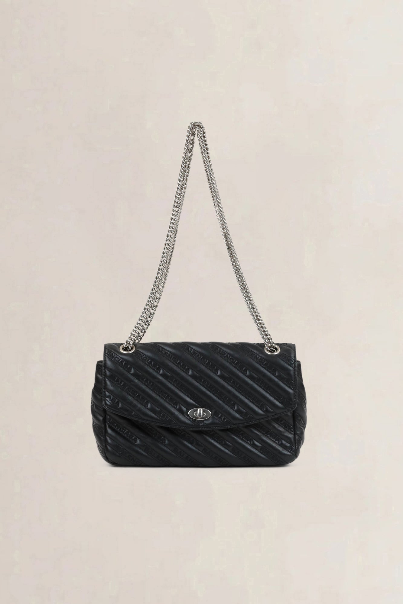 Balenciaga Black BB Round Crossbody Bag