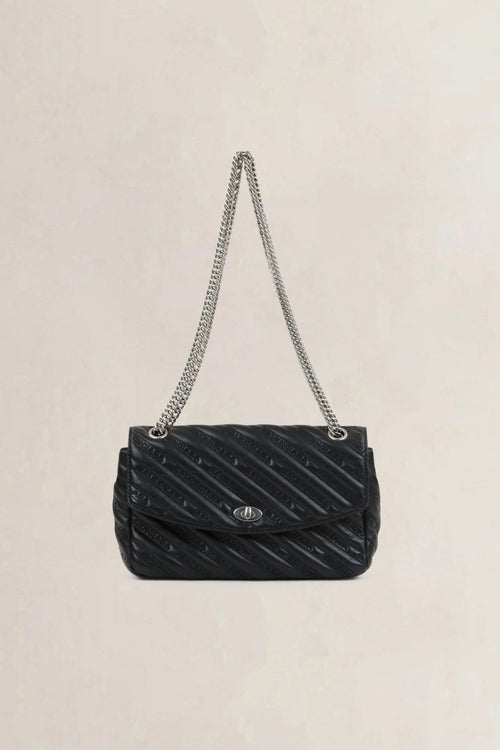 Balenciaga Black BB Round Crossbody Bag