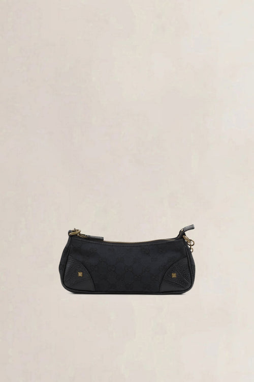 Gucci Black GG Canvas Nailhead Shoulder Bag