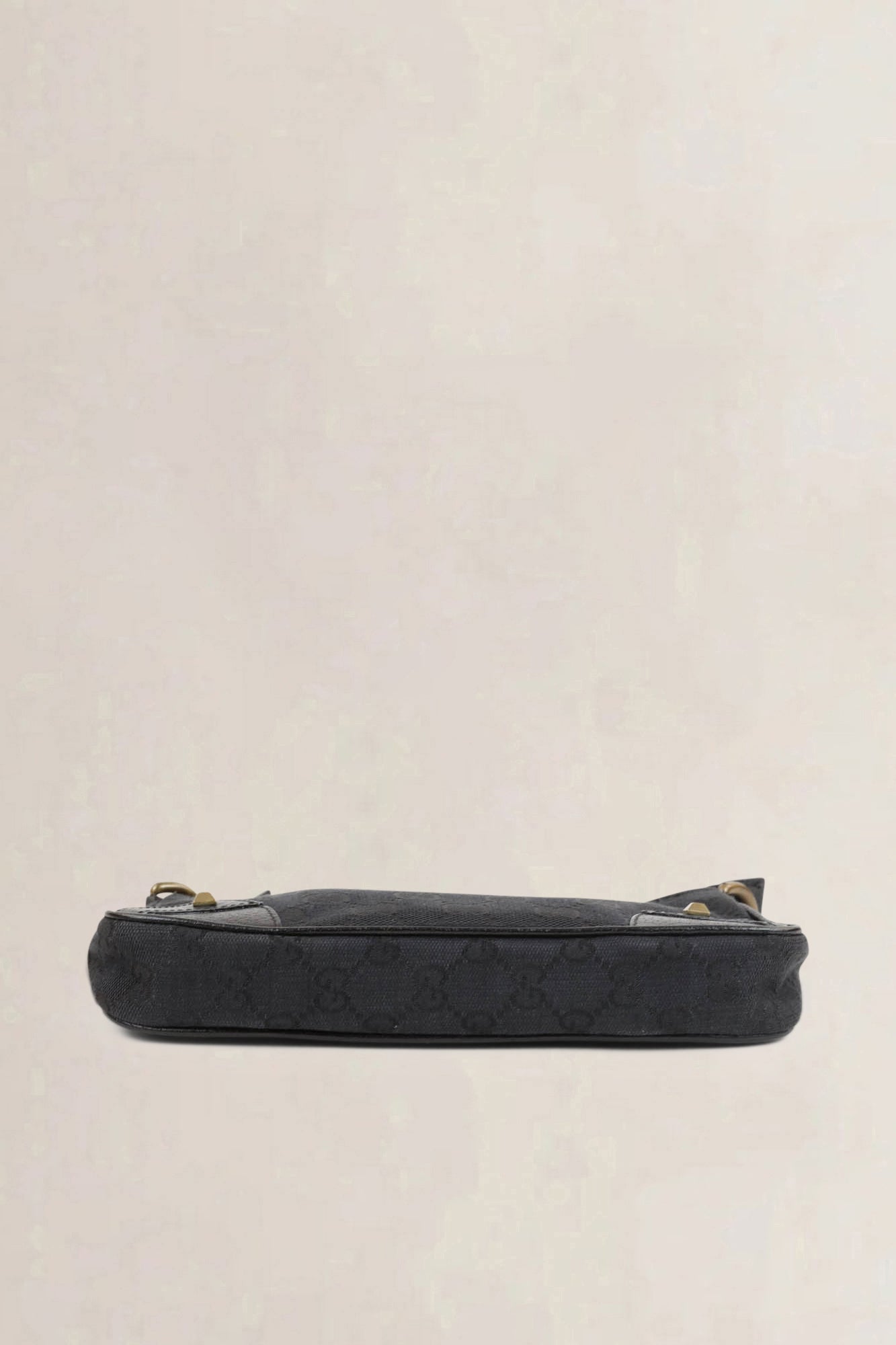 Gucci Black GG Canvas Nailhead Shoulder Bag