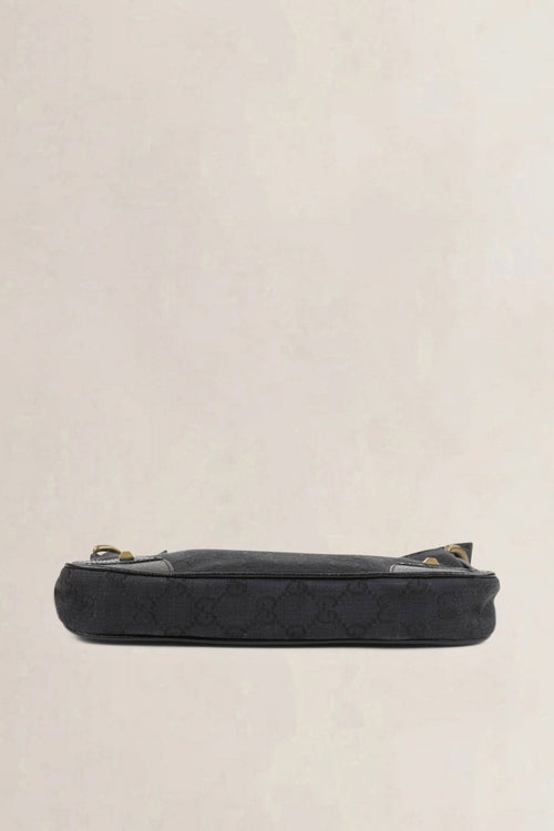 Gucci Black GG Canvas Nailhead Shoulder Bag