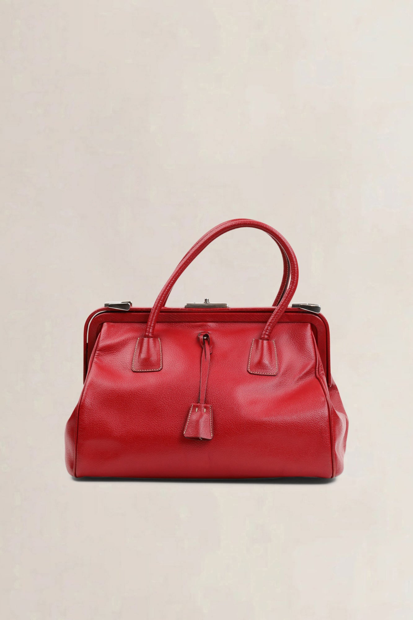 Pair of Prada Red Doctors Top Handle Bag