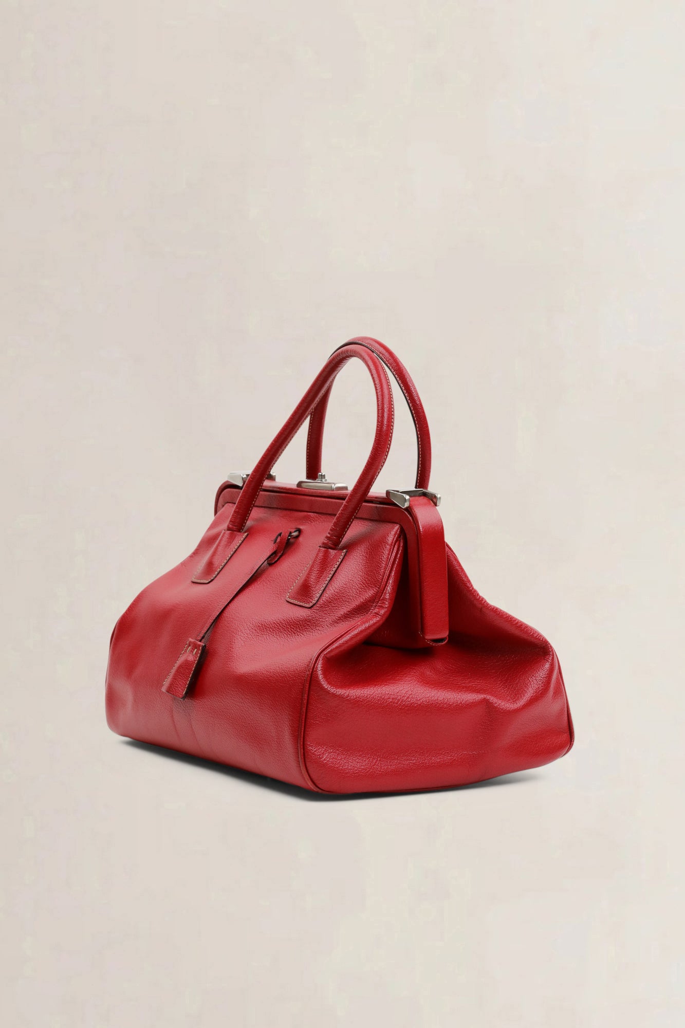 Pair of Prada Red Doctors Top Handle Bag