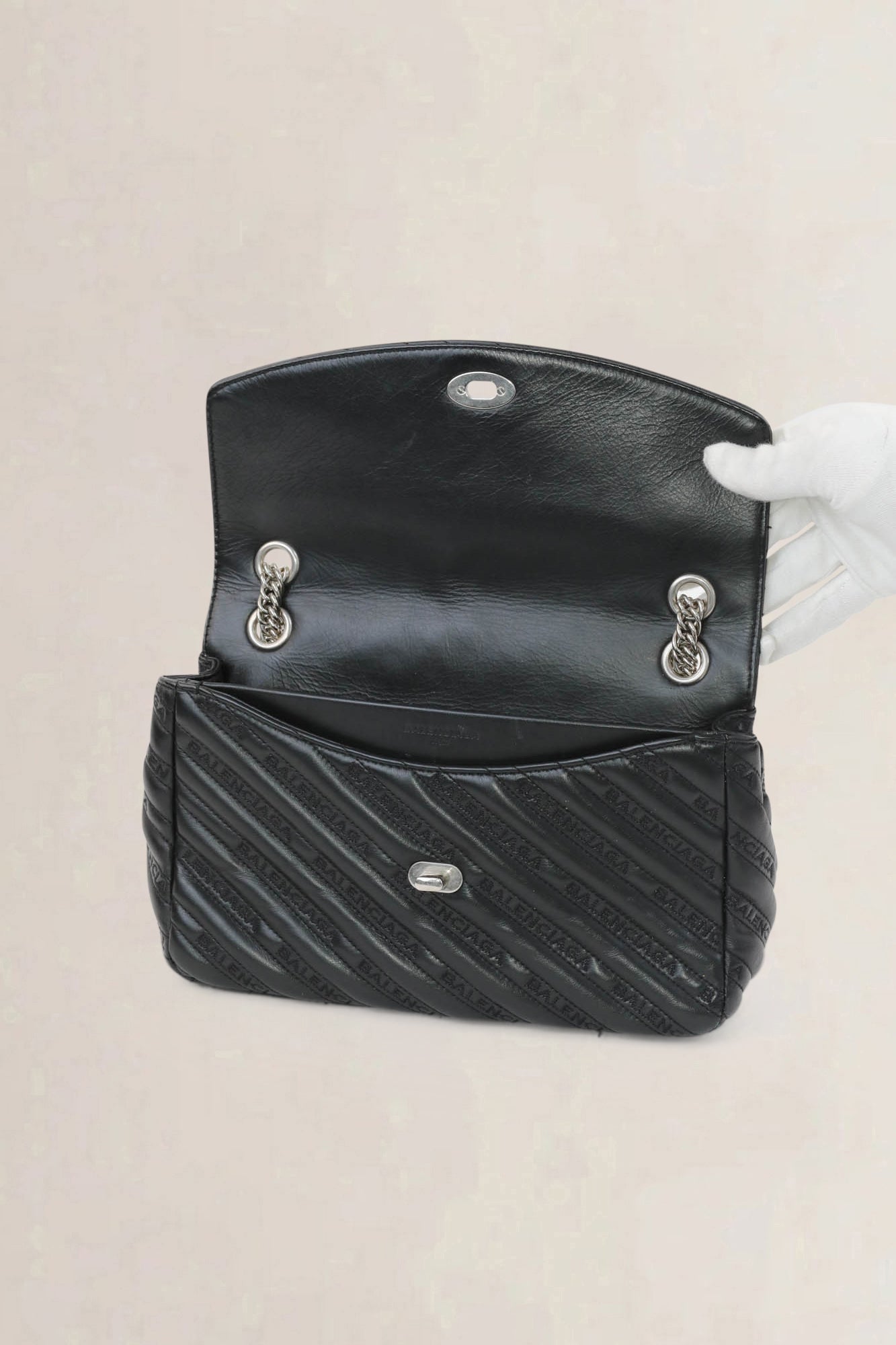 Balenciaga Black BB Round Crossbody Bag