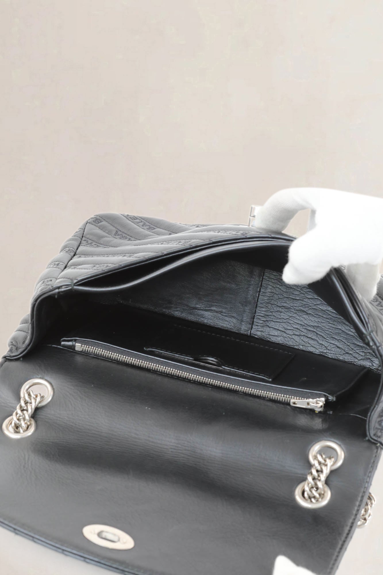 Balenciaga Black BB Round Crossbody Bag