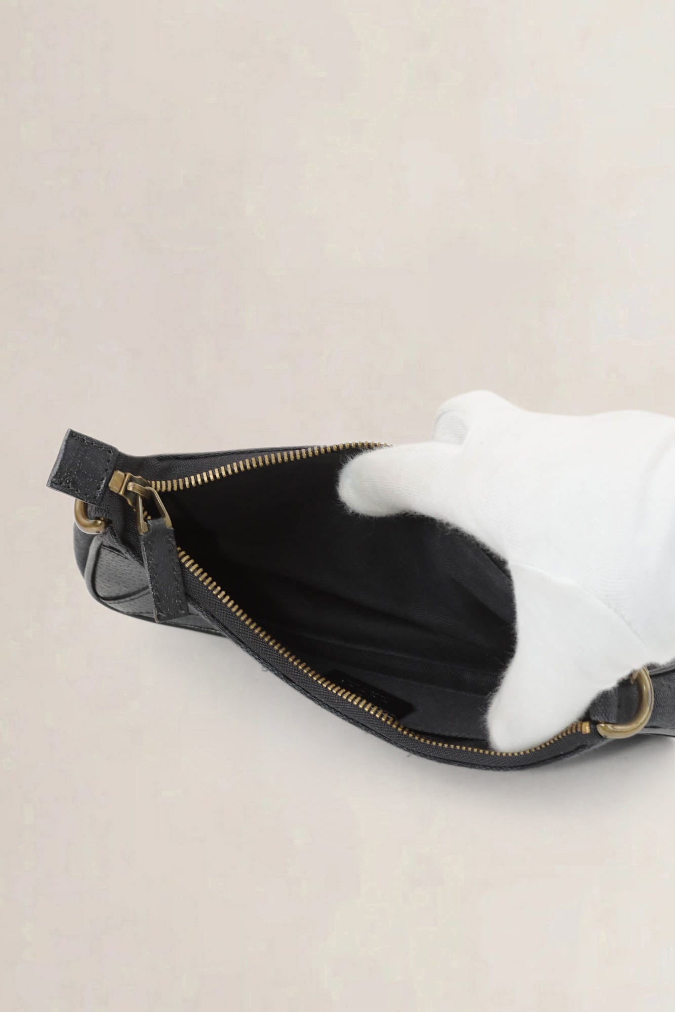 Gucci Black GG Canvas Nailhead Shoulder Bag