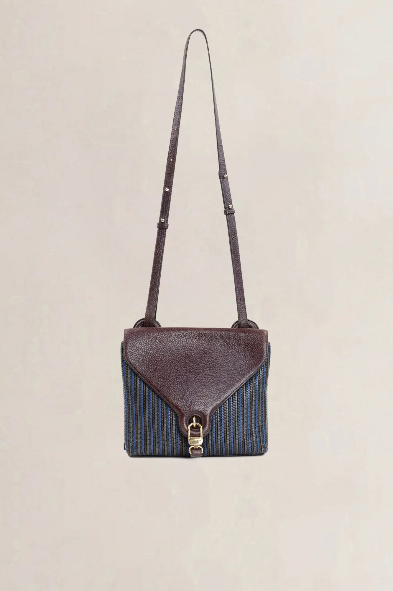 Delvaux Brown/Blue Toile De Cuir Crossbody Bag