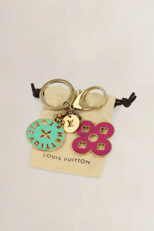 Louis Vuitton Pink/Green Key Holder Charm