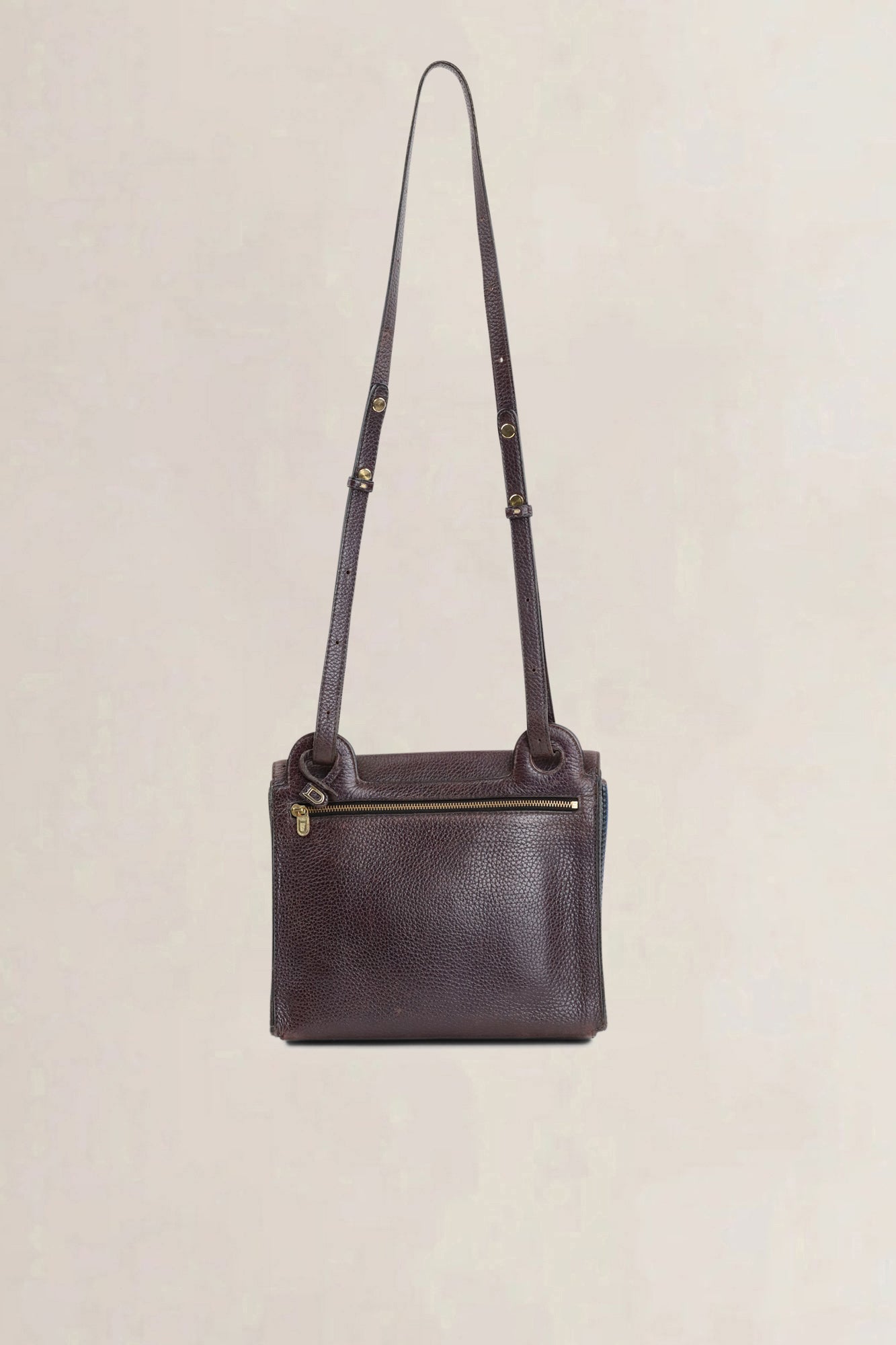 Delvaux Brown/Blue Toile De Cuir Crossbody Bag