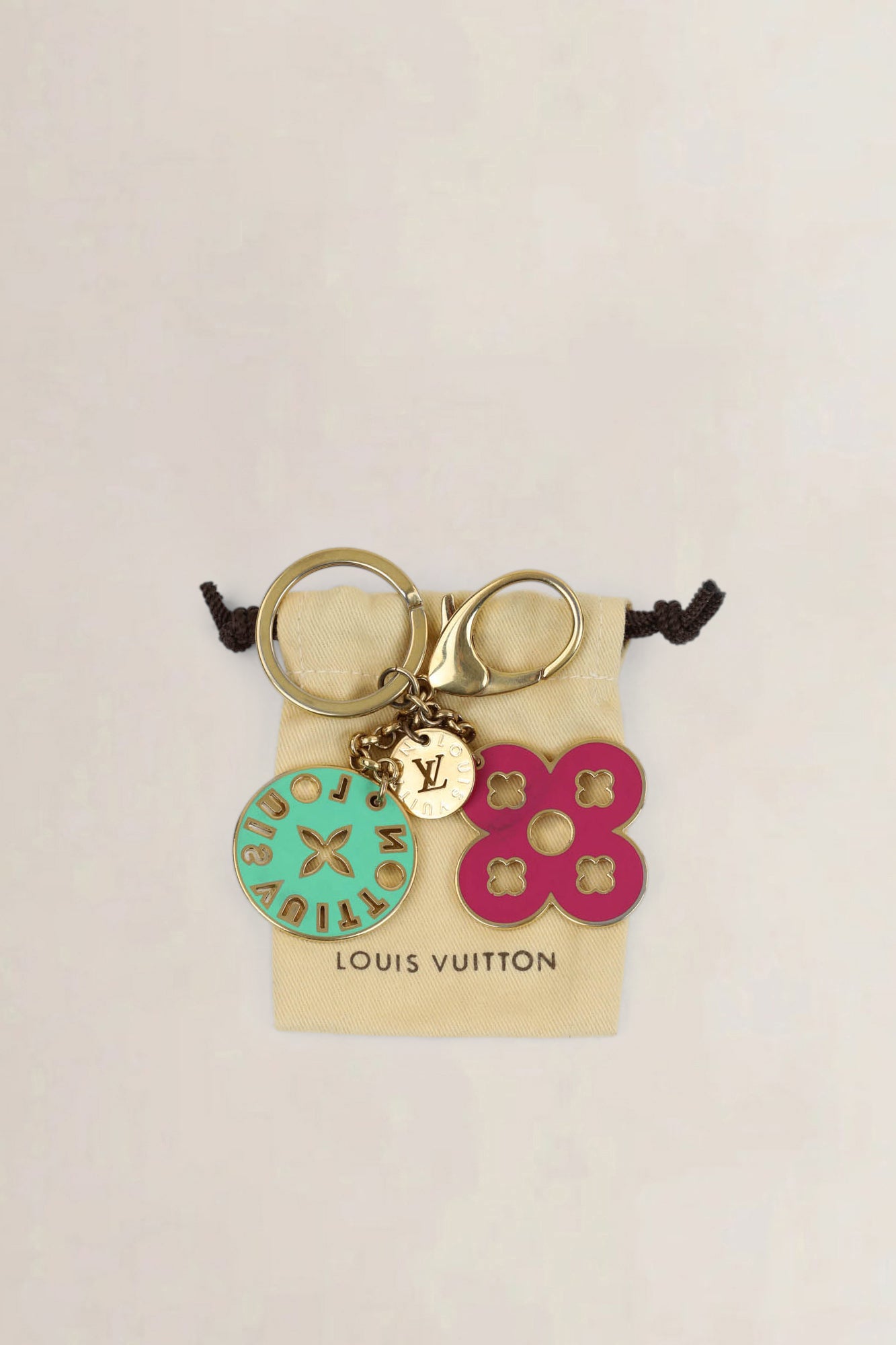 Louis Vuitton Pink/Green Key Holder Charm