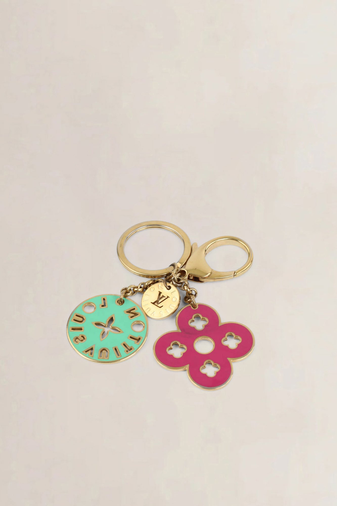 Louis Vuitton Pink/Green Key Holder Charm