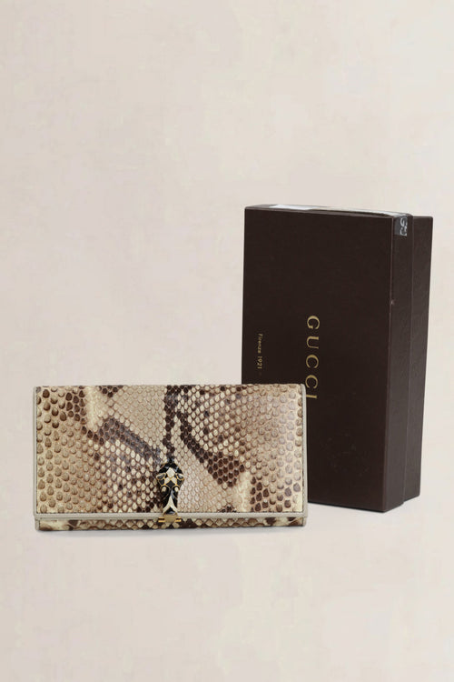 Gucci Python Continental Tiger Head Wallet