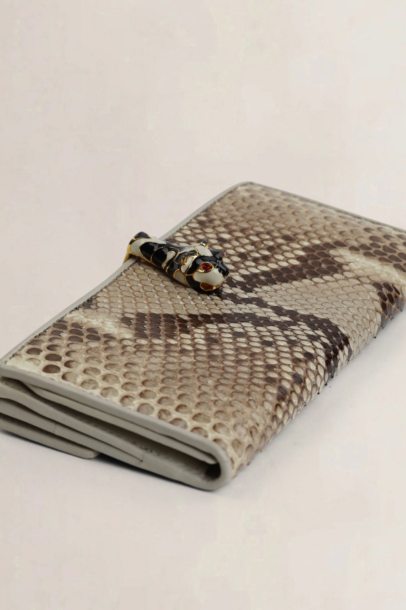 Gucci Python Continental Tiger Head Wallet