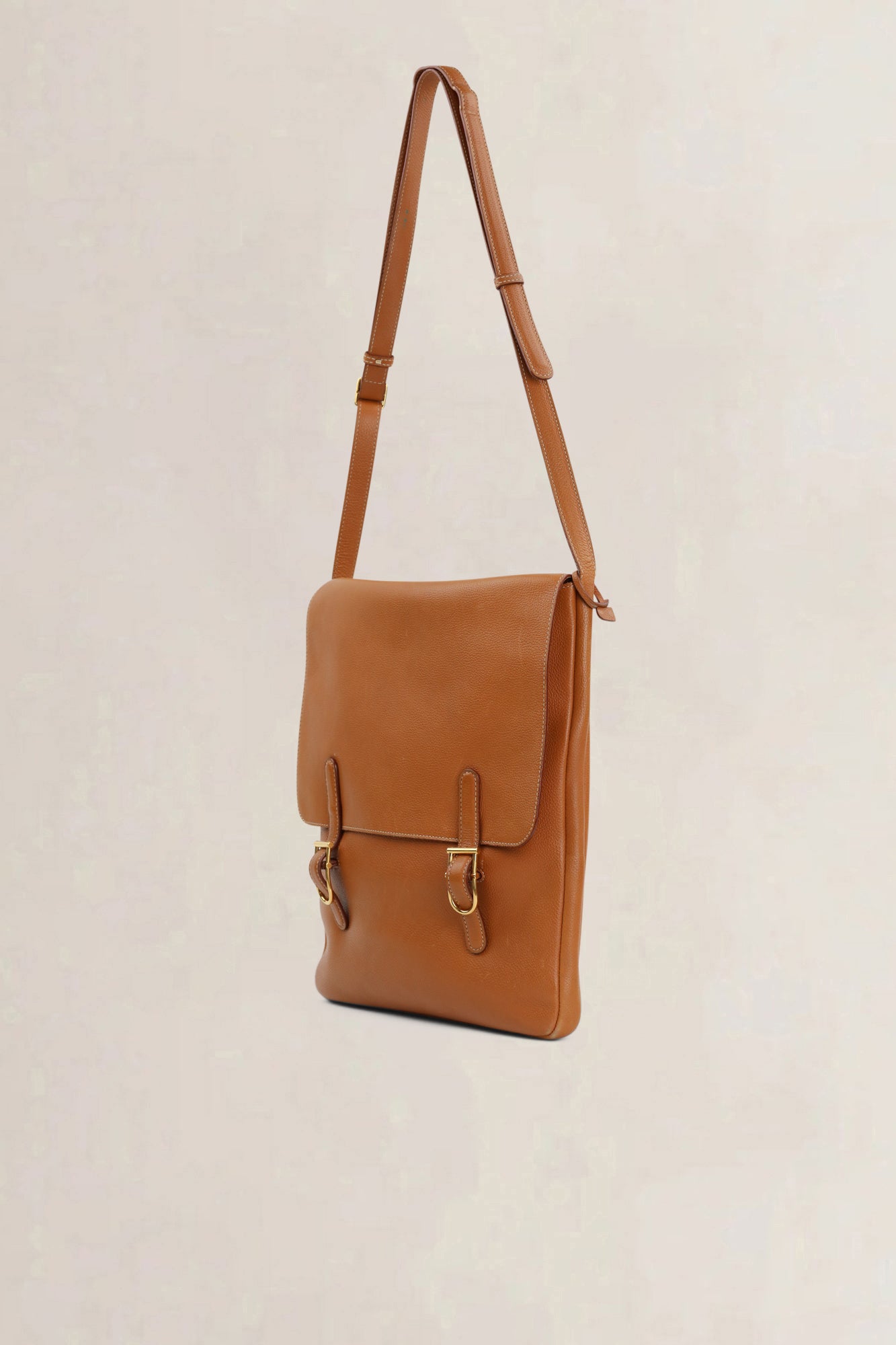 Delvaux Camel Kot Kot Messenger Crossbody Bag