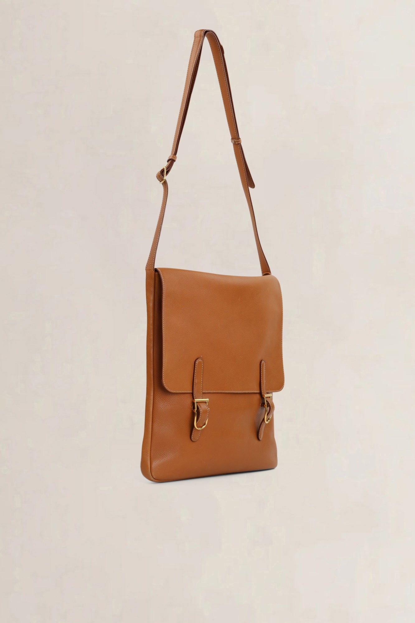 Delvaux Camel Kot Kot Messenger Crossbody Bag