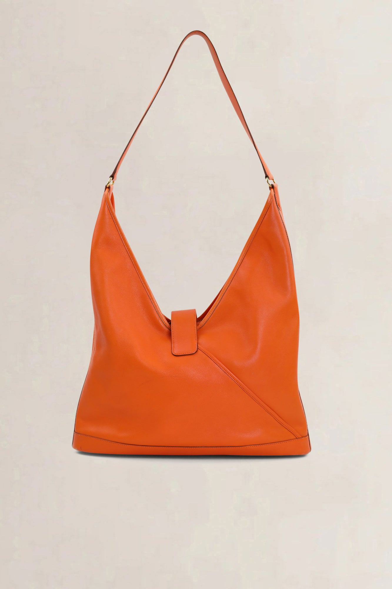 Hermès Orange Lock Hobo Gulliver Shoulder Bag