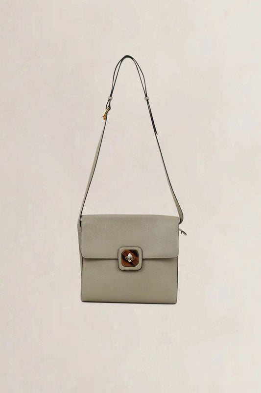 Delvaux Creme Turnlock Crossbody Bag