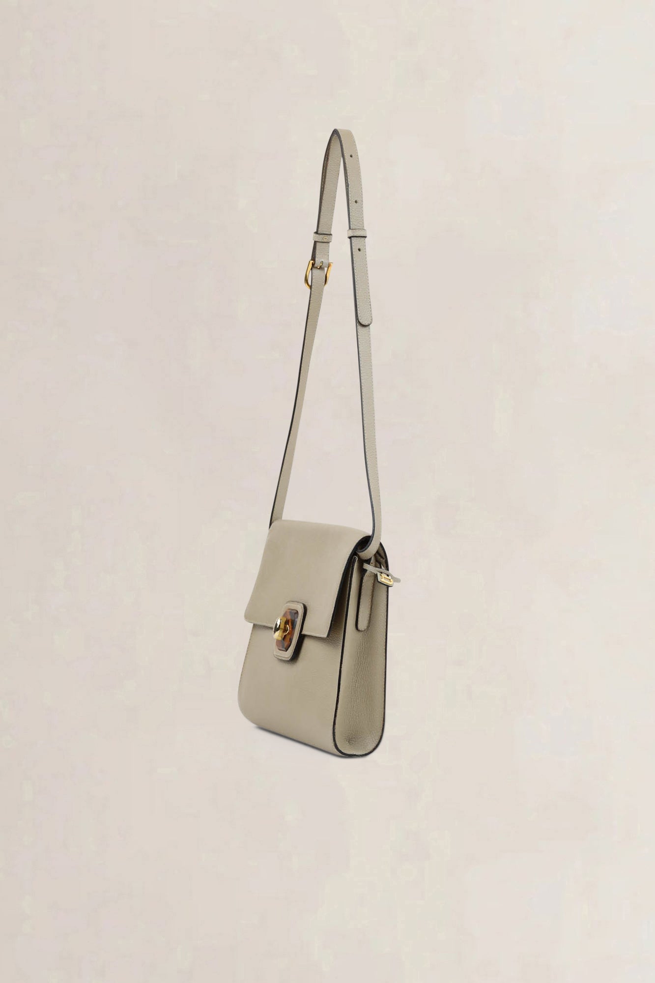Delvaux Creme Turnlock Crossbody Bag