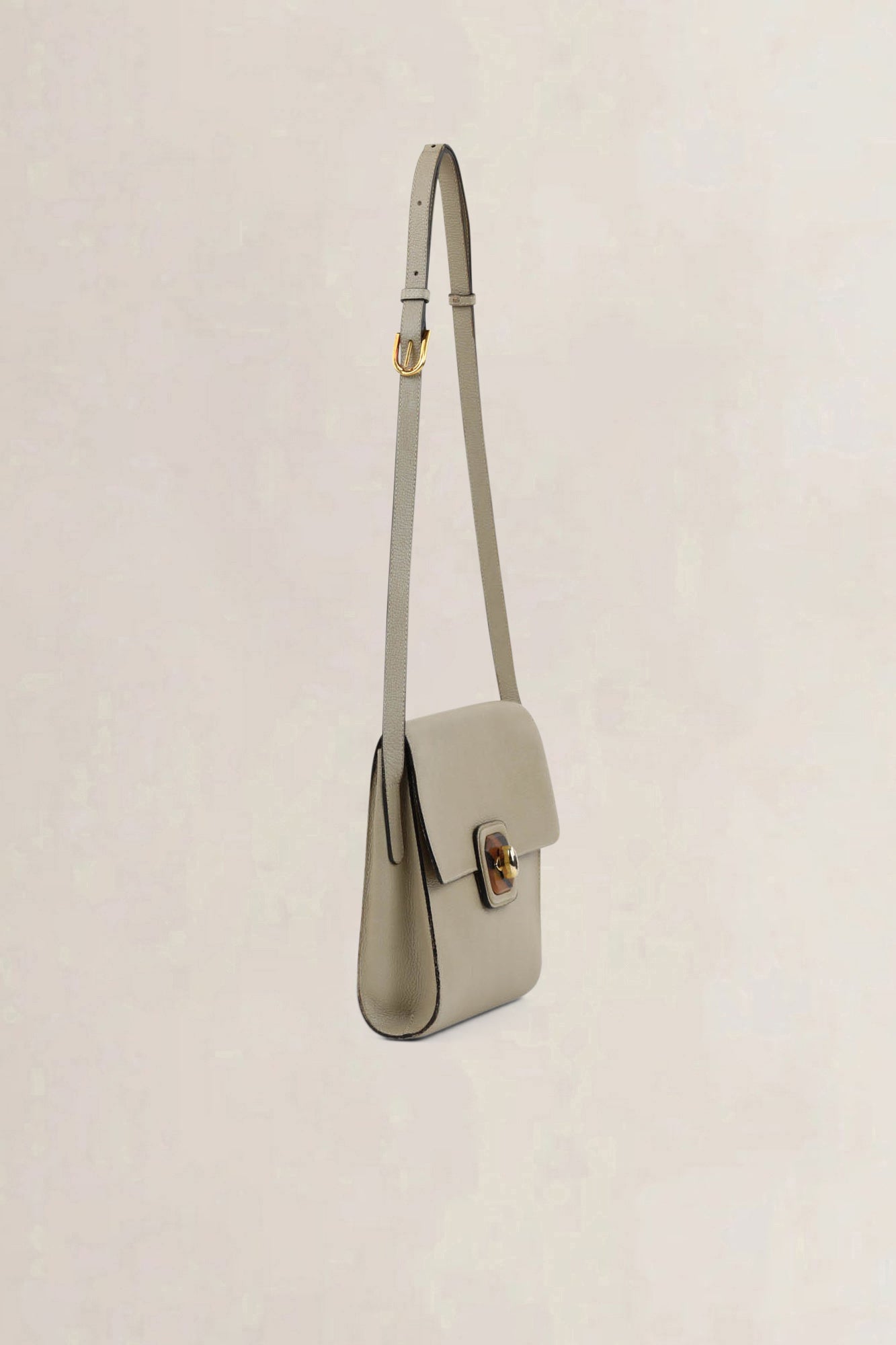Delvaux Creme Turnlock Crossbody Bag