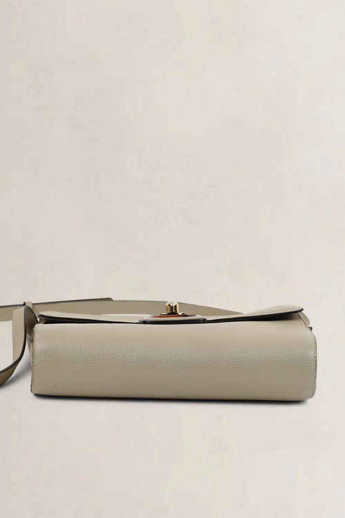 Delvaux Creme Turnlock Crossbody Bag